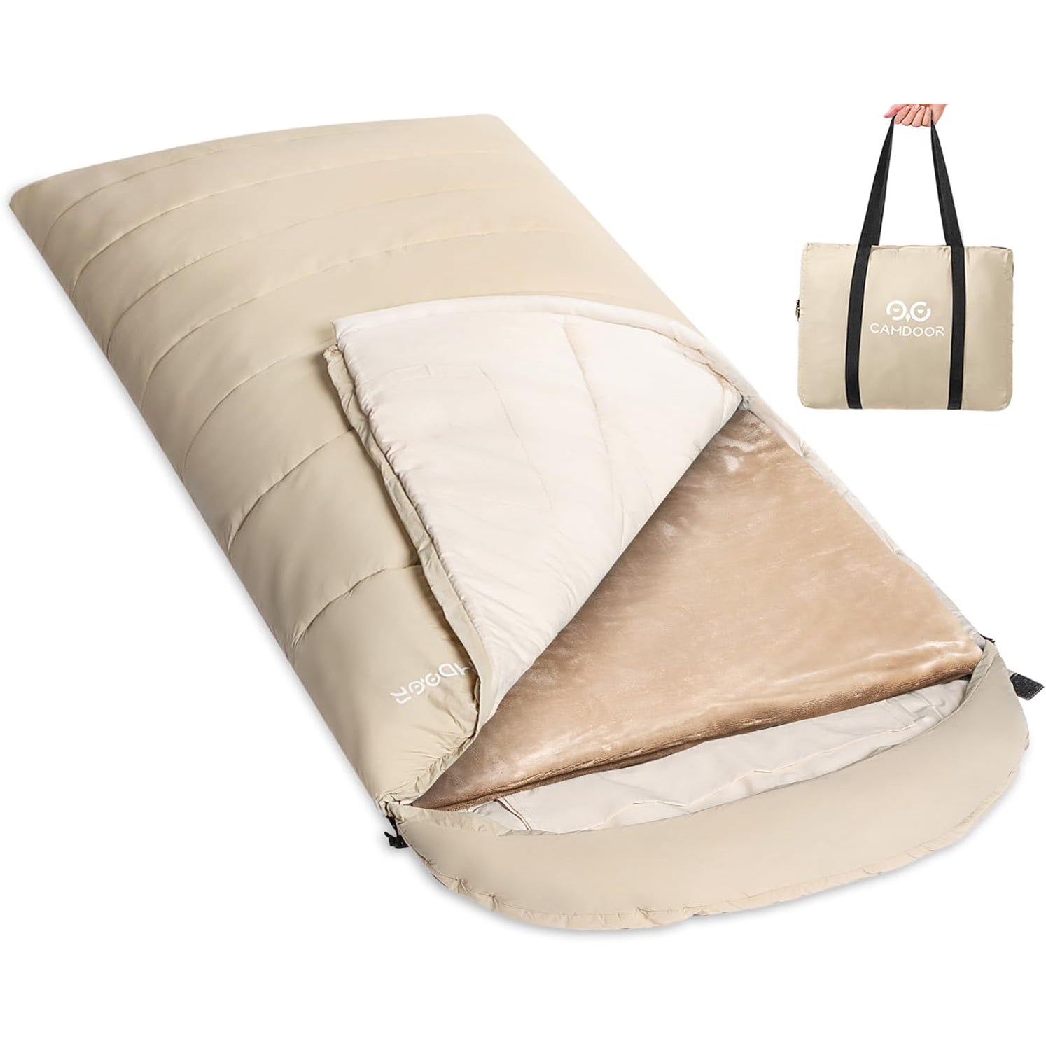 寝袋 もっちり温、人工ダウン シュラフ 封筒型、30秒收纳、-15℃~20℃耐寒【送料無料・1年保証】