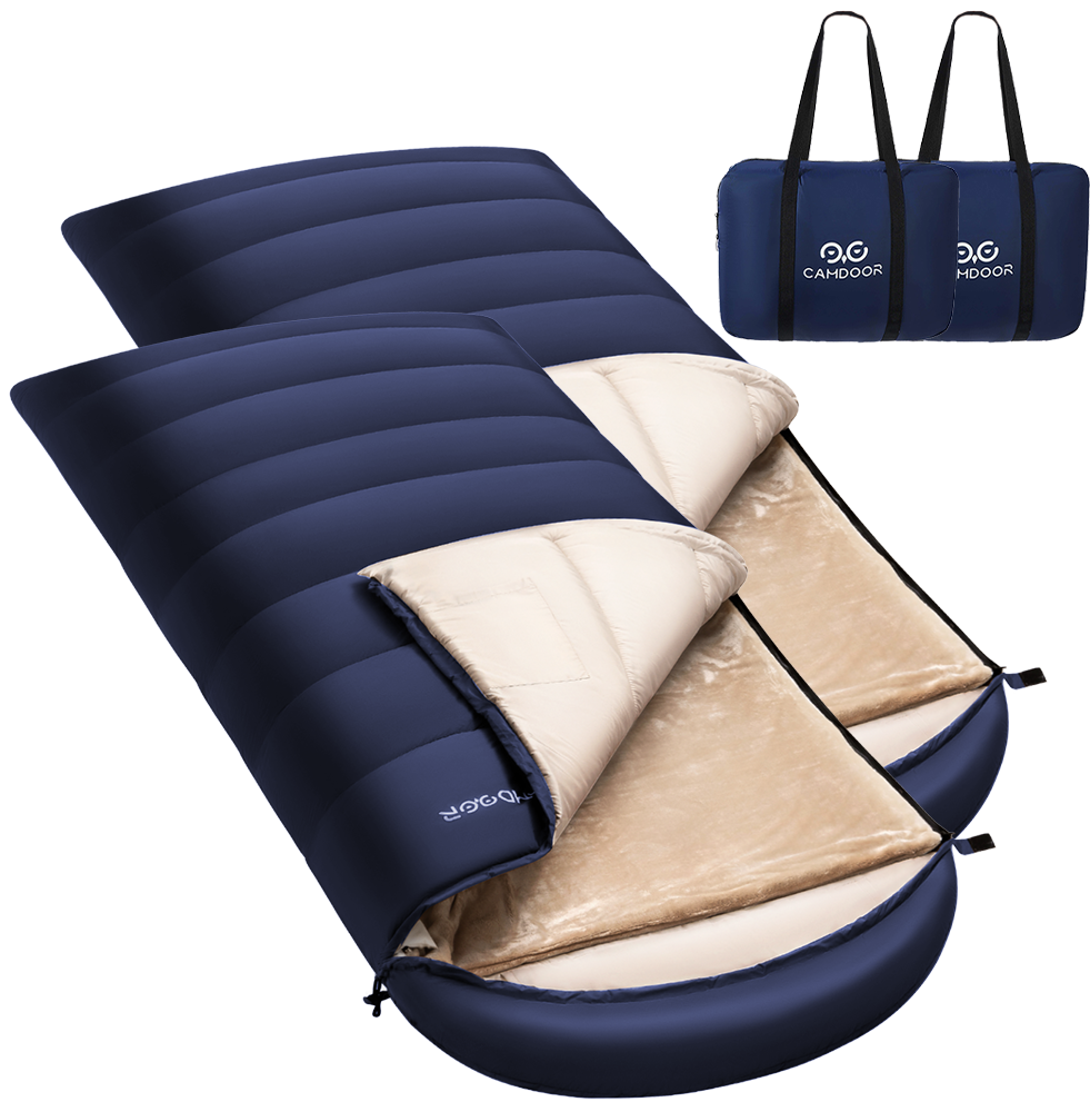 寝袋 もっちり温、人工ダウン シュラフ 封筒型、30秒收纳、-15℃~20℃耐寒【送料無料・1年保証】