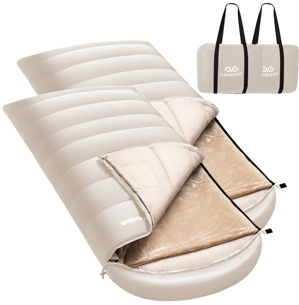 寝袋 もっちり温、人工ダウン シュラフ 封筒型、30秒收纳、-15℃~20℃耐寒【送料無料・1年保証】