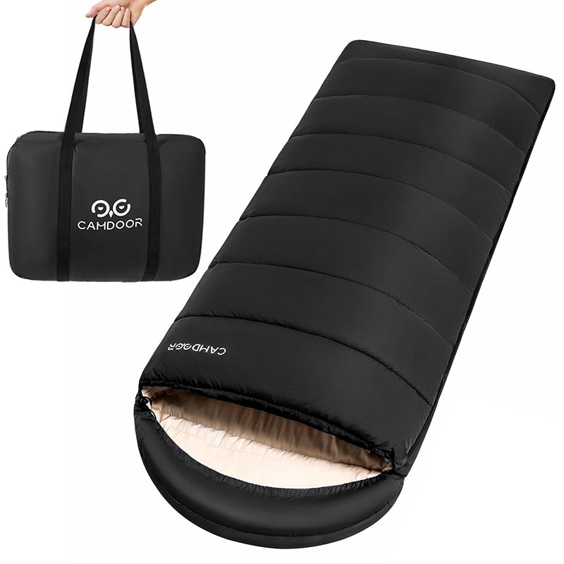 寝袋 もっちり温、人工ダウン シュラフ 封筒型、30秒收纳、-15℃~20℃耐寒【送料無料・1年保証】