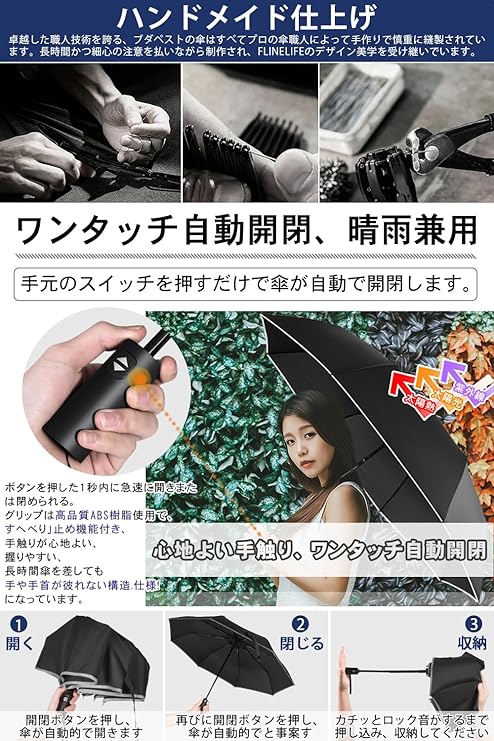 折りたたみ傘 ワンタッチ 自動開閉