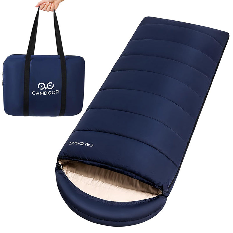 寝袋 もっちり温、人工ダウン シュラフ 封筒型、30秒收纳、-15℃~20℃耐寒【送料無料・1年保証】