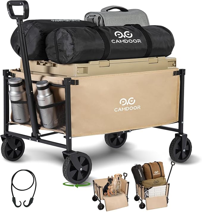 サイドが開ける キャリーワゴン キャリーカート コンパクト 耐荷重100kg 折りたたみ式【送料無料・1年保証】