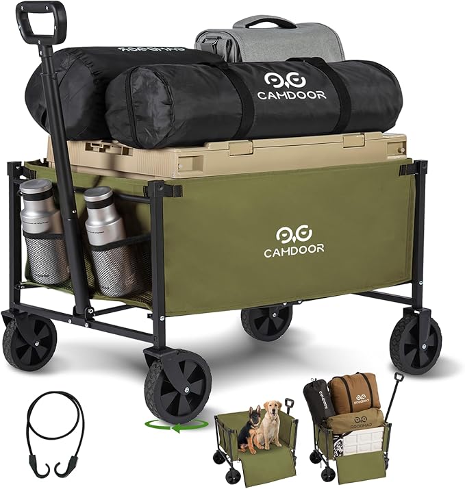 サイドが開ける キャリーワゴン キャリーカート コンパクト 耐荷重100kg 折りたたみ式【送料無料・1年保証】