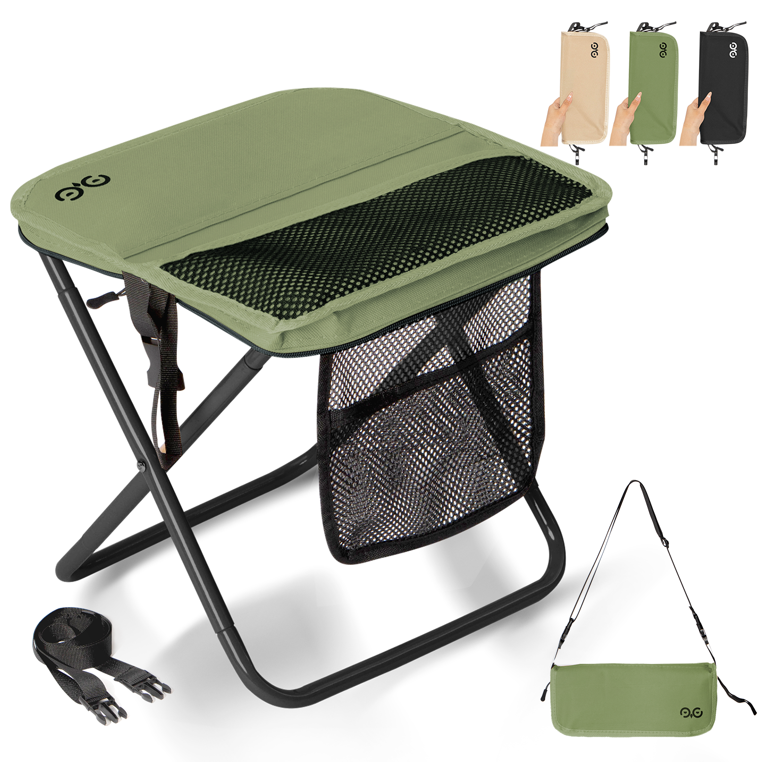 折りたたみ椅子 耐荷重250kg 軽量 スツール 収納袋付き キャンプ椅子