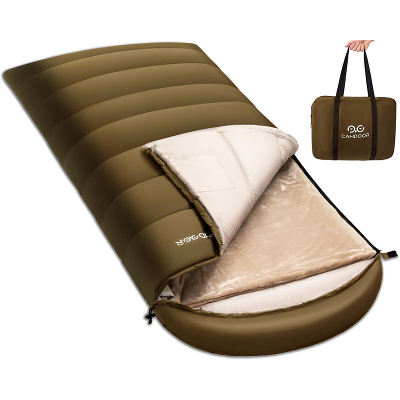 寝袋 もっちり温、人工ダウン シュラフ 封筒型、30秒收纳、-15℃~20℃耐寒【送料無料・1年保証】