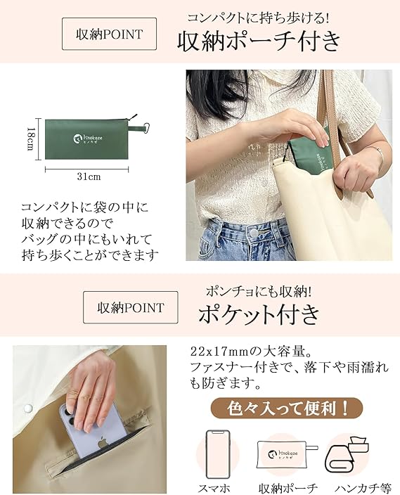 レインコート 自転車 取り外し可能なフード・超軽量・20秒収納