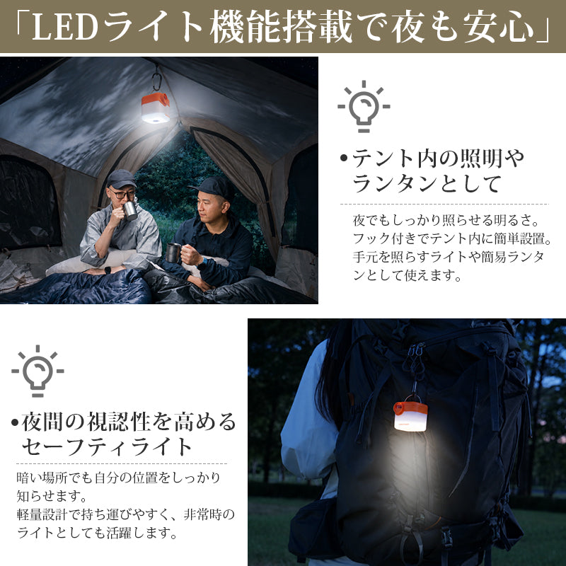電動エアポンプ USB充電式 300L/分 超軽量 6ノズル LED搭載