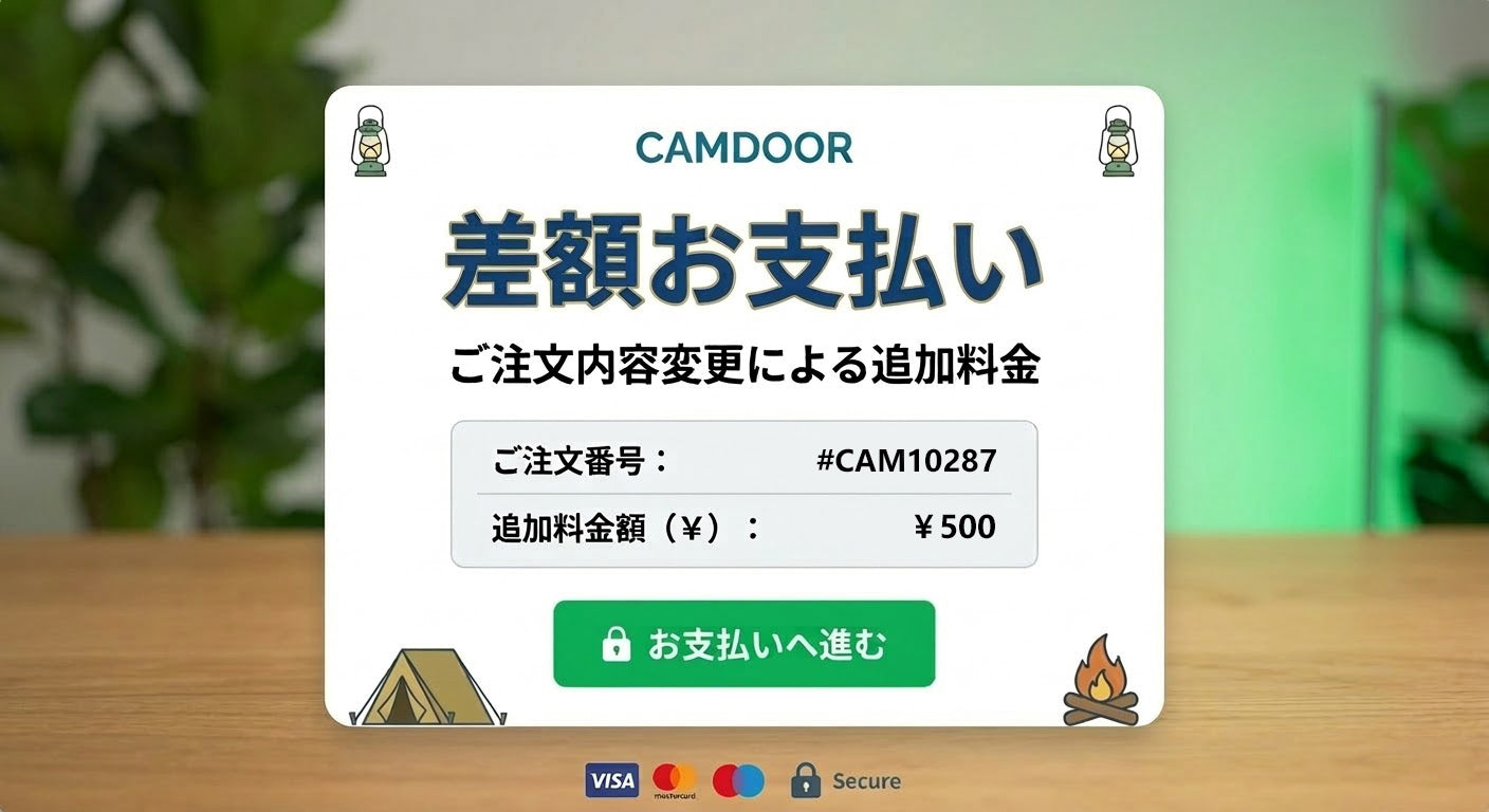 注文番号 #CAM10287 追加料金のお支払い