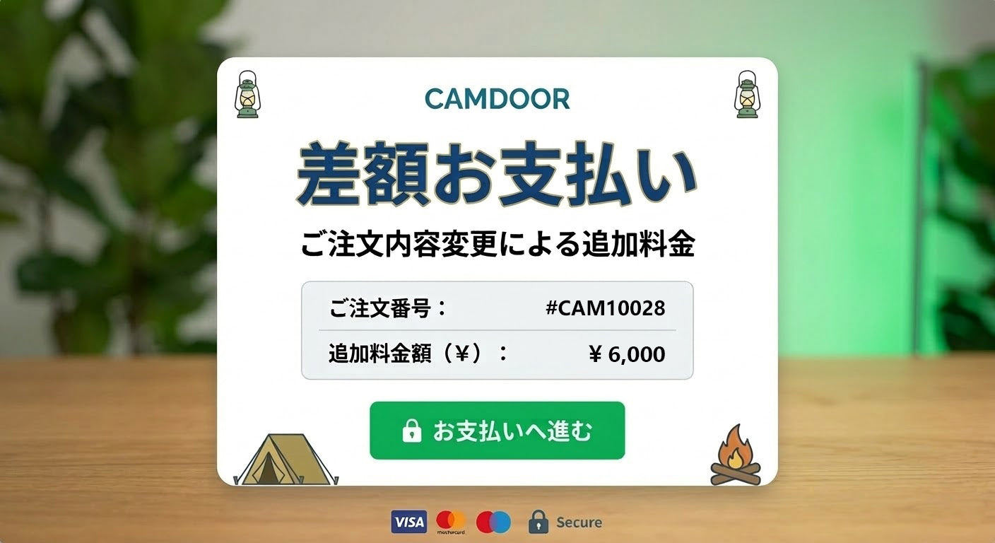 注文番号 #CAM10028 追加料金のお支払い