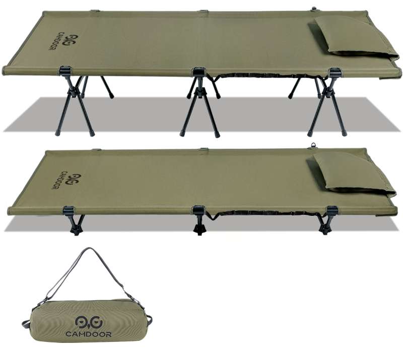 キャンプ 用 ベッド 2way、軽量キャンプ コット 150KG高耐荷重